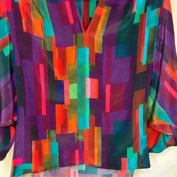 Trina Turk Elska Silk Retro Blouse - Picture 8 of 8